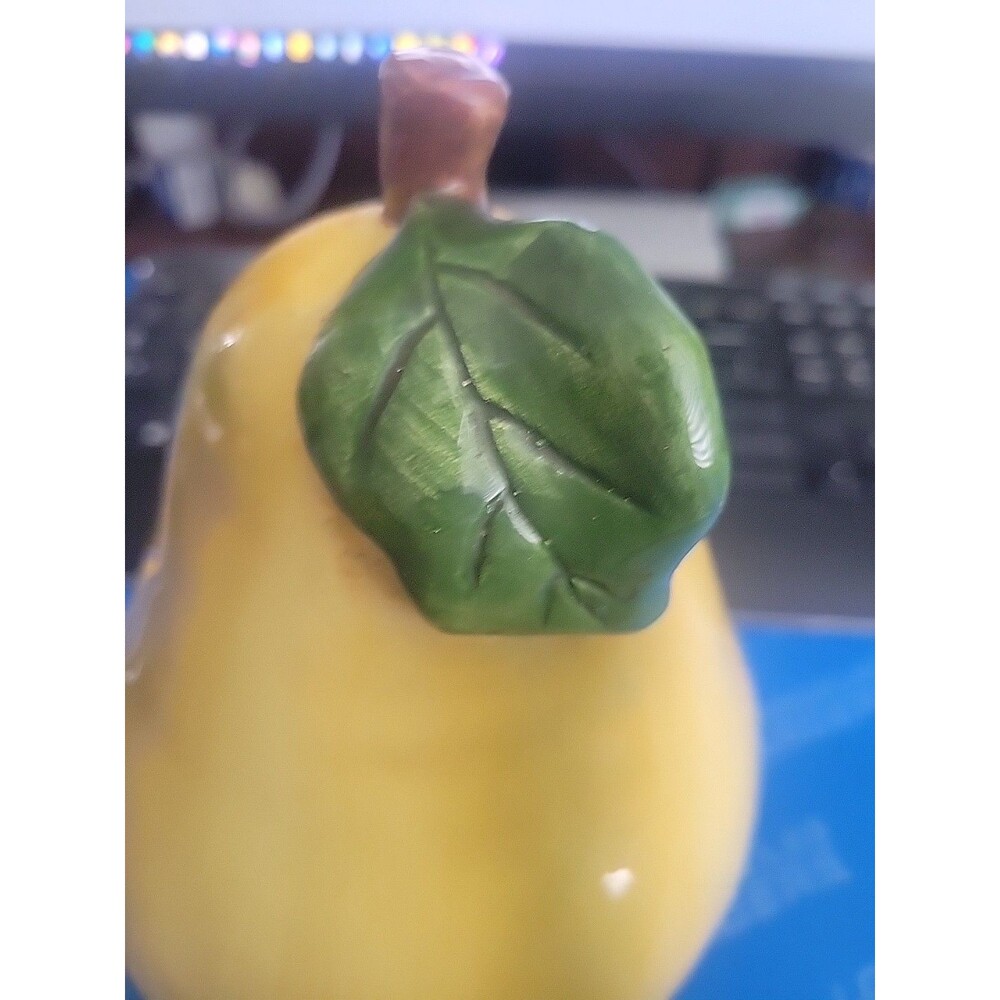 Vintage Ceramic Pear Bank 8" tall No Plug, small flea bite - Picture 7 of 11